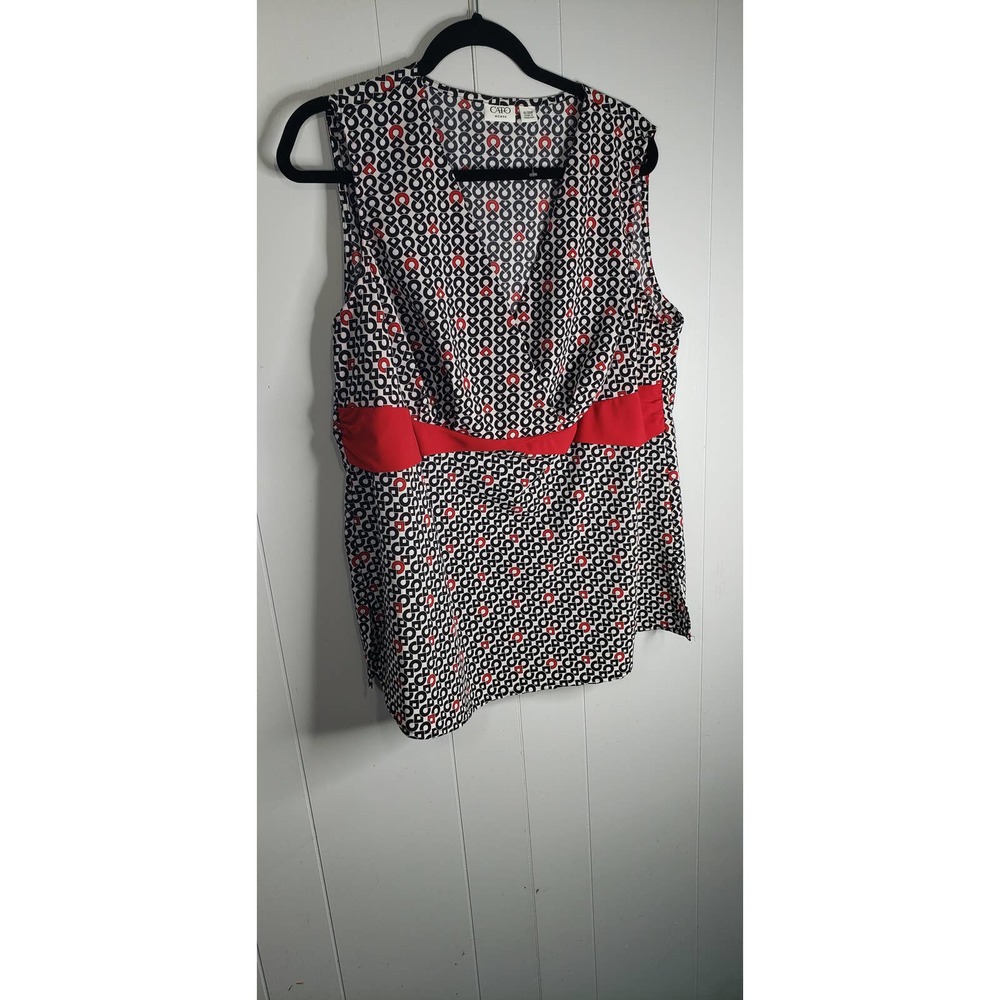 Cato Woman Plus Size 18/20 Red, Black, and white sleeveless top